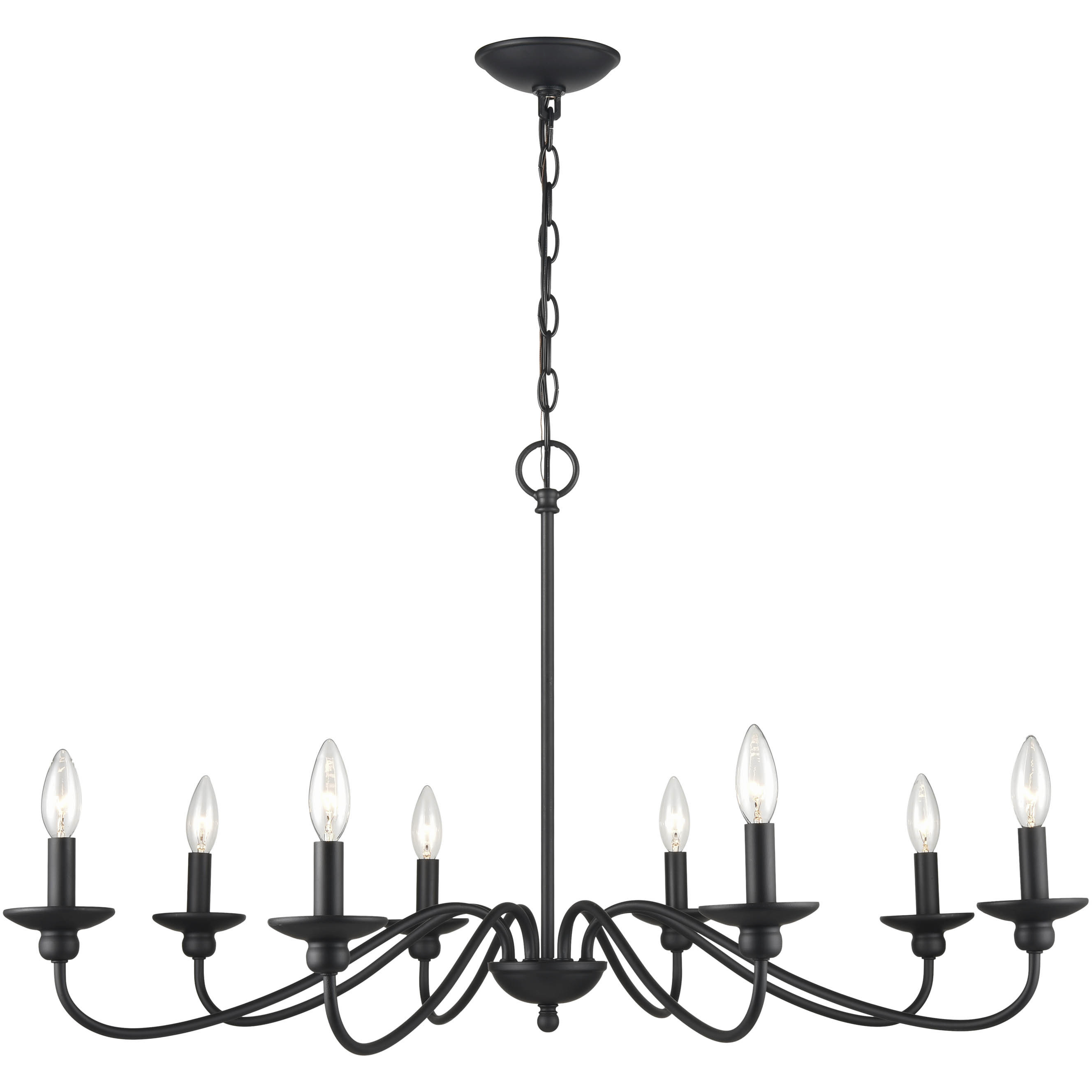 Delvona 8 Light 37.75 inch Matte Black Chandelier Ceiling Light